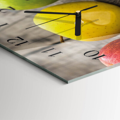 Quadratische wanduhr modern Äpfel