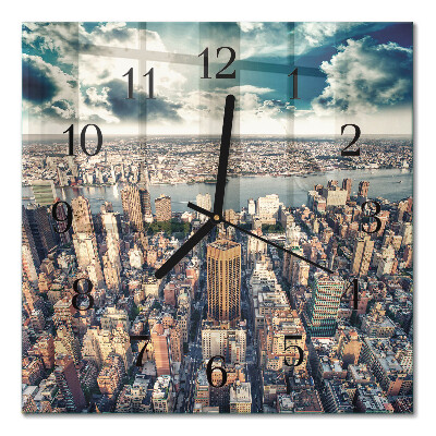 Quadratische wanduhr New York