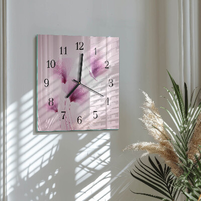 Moderne wanduhr quadratisch Blumen