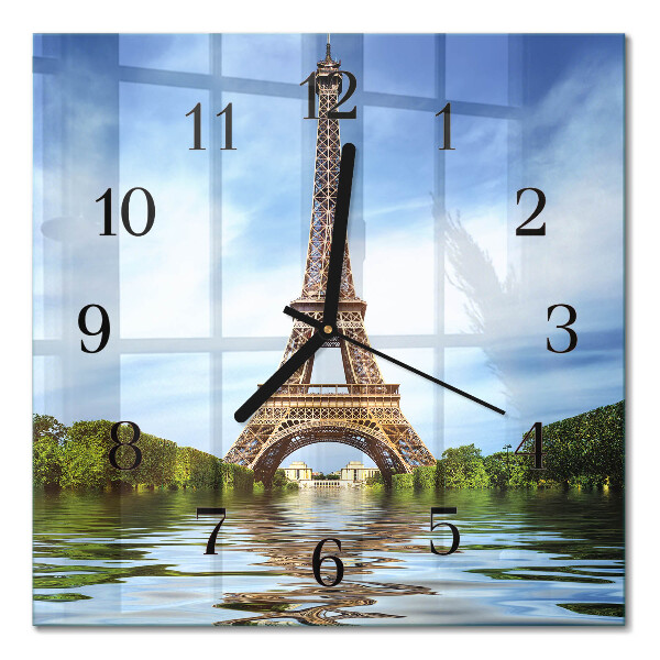 Quadratische wanduhr modern Eiffelturm