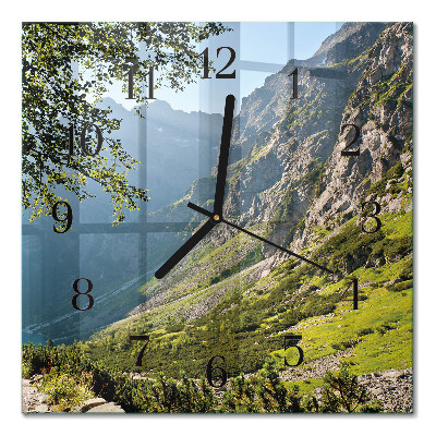 Quadratische wanduhr Gebirge