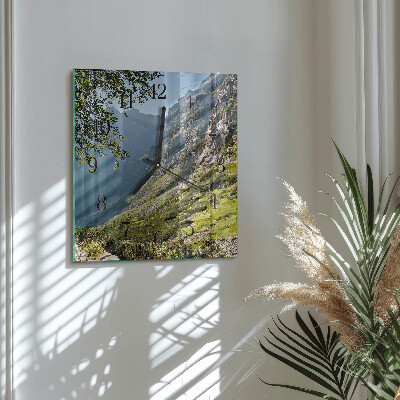 Quadratische wanduhr Gebirge