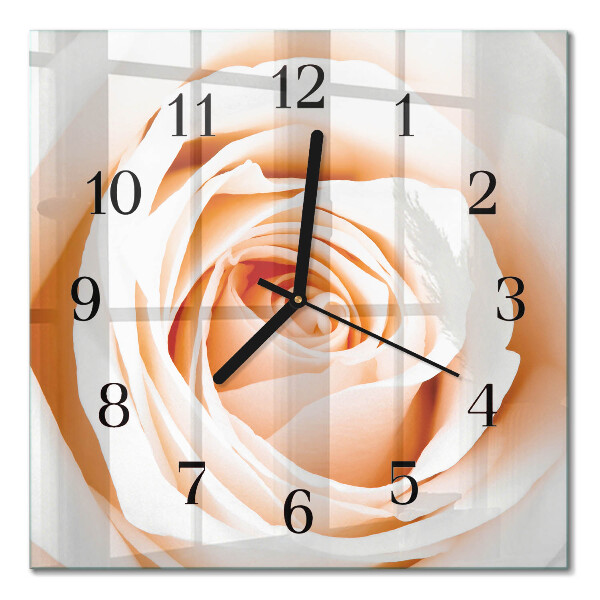Quadratische wanduhr Rose