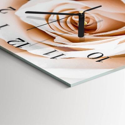 Quadratische wanduhr Rose