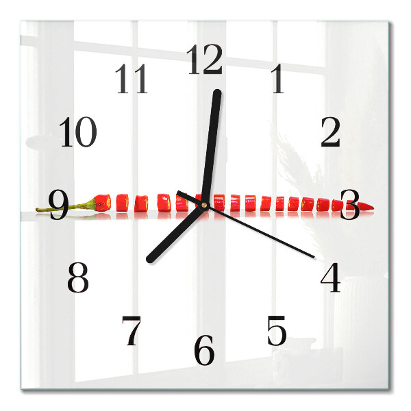 Quadratische wanduhr Chili-Pfeffer