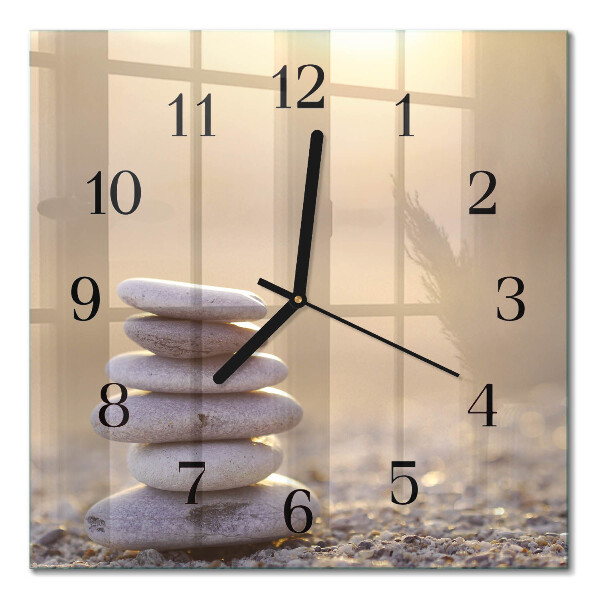 Quadratische wanduhr modern Steine