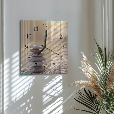 Quadratische wanduhr modern Steine