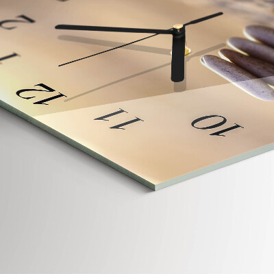 Quadratische wanduhr modern Steine