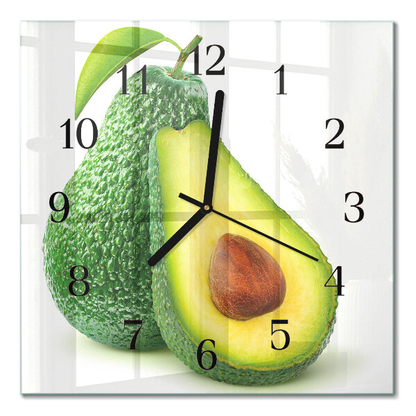 Glasuhr quadratisch Avocado