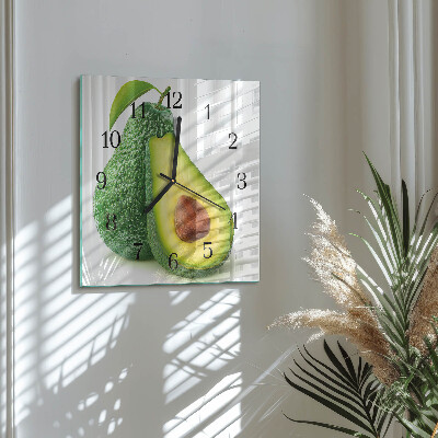 Glasuhr quadratisch Avocado