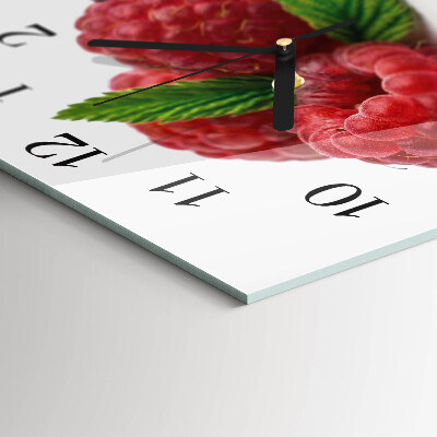 Quadratische wanduhr Himbeeren