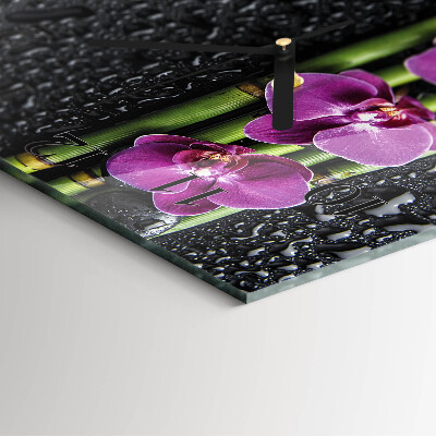Wanduhr mit motiv quadratisch Orchidee