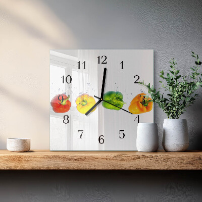 Wanduhr mit motiv quadratisch Pfeffer