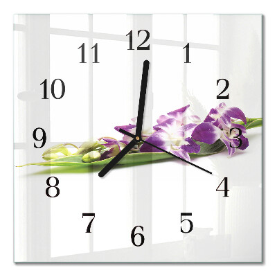Quadratische wanduhr Blumen