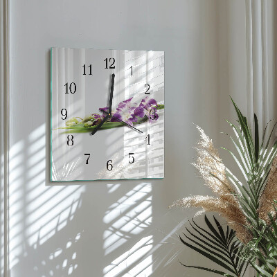 Quadratische wanduhr Blumen