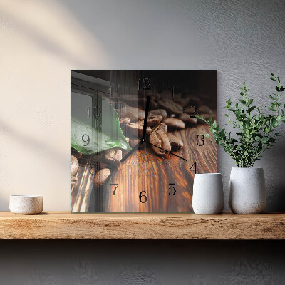 Wanduhr mit motiv quadratisch Kaffeebohnen