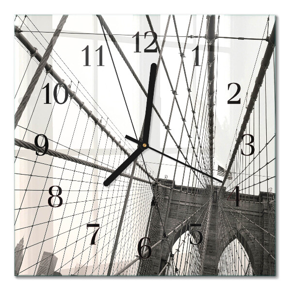 Quadratische wanduhr Brooklyn Bridge