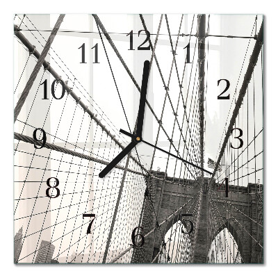 Quadratische wanduhr Brooklyn Bridge