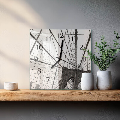 Quadratische wanduhr Brooklyn Bridge