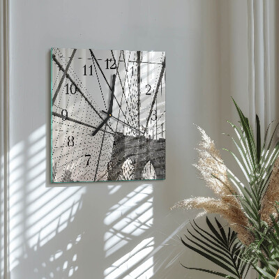 Quadratische wanduhr Brooklyn Bridge