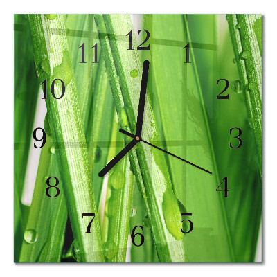 Wanduhr mit motiv quadratisch Gras