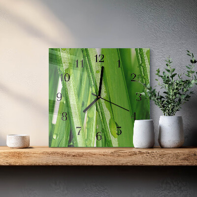Wanduhr mit motiv quadratisch Gras