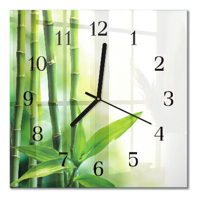 Quadratische wanduhr Bambus