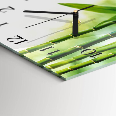 Quadratische wanduhr Bambus