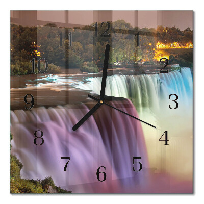 Wanduhr mit motiv quadratisch Wasserfall