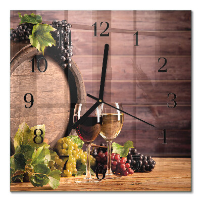 Quadratische wanduhr modern Trauben