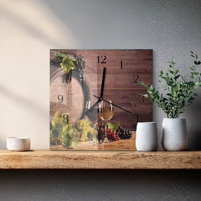 Quadratische wanduhr modern Trauben