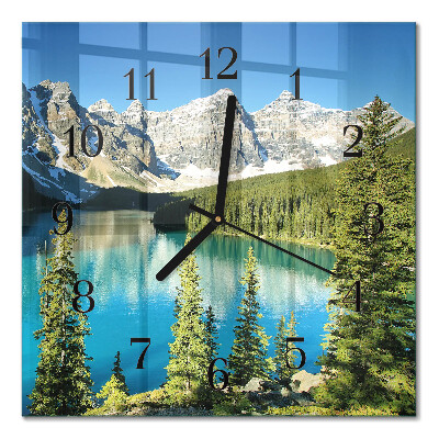 Quadratische wanduhr Berglandschaft