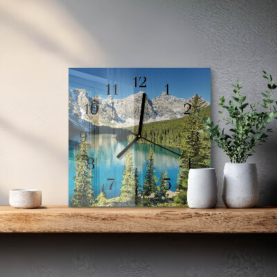 Quadratische wanduhr Berglandschaft