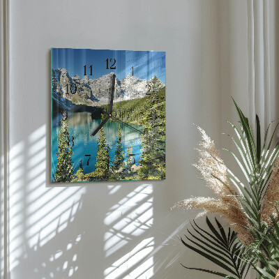 Quadratische wanduhr Berglandschaft