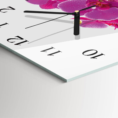 Quadratische wanduhr modern Orchidee
