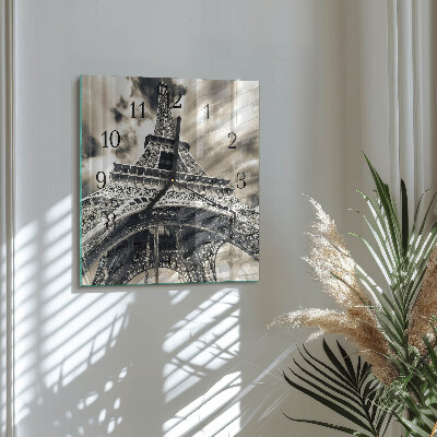 Moderne wanduhr quadratisch Eiffelturm