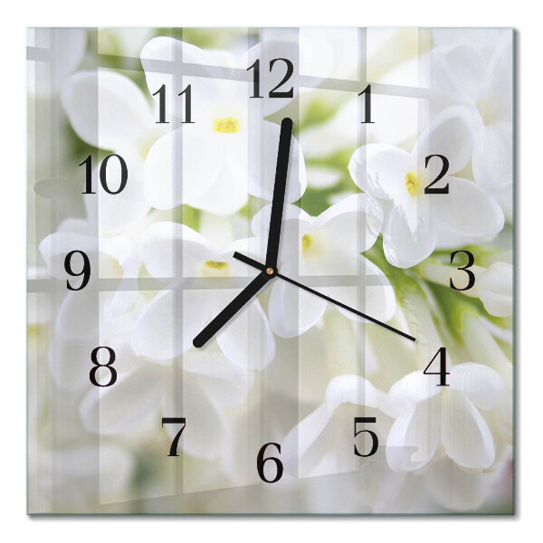 Wanduhr mit motiv quadratisch Blumen