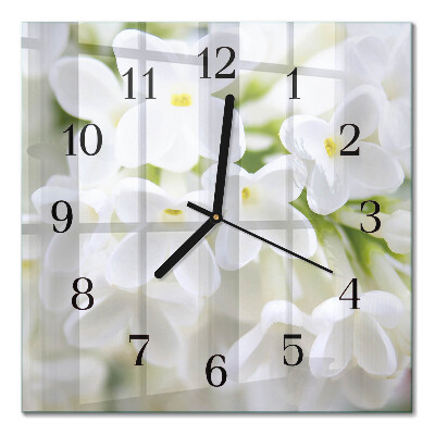 Wanduhr mit motiv quadratisch Blumen