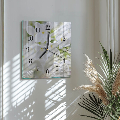 Wanduhr mit motiv quadratisch Blumen