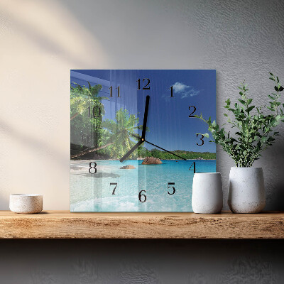 Quadratische wanduhr modern Palm Island