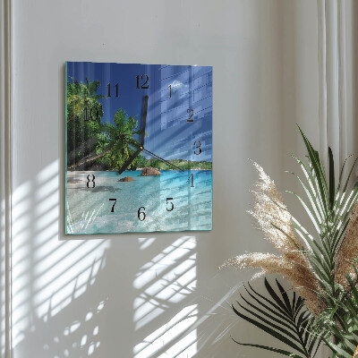 Quadratische wanduhr modern Palm Island