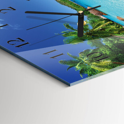 Quadratische wanduhr modern Palm Island