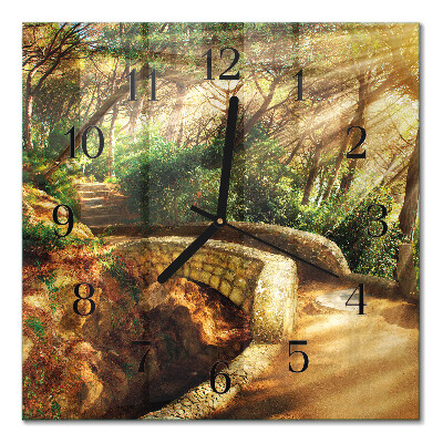 Quadratische wanduhr Waldbrücke