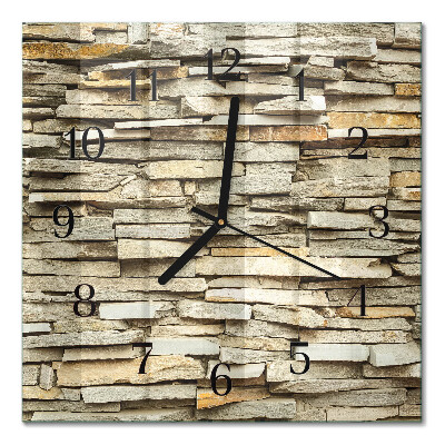 Wanduhr mit motiv quadratisch Steine