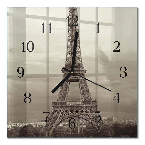 Moderne wanduhr quadratisch Eiffelturm