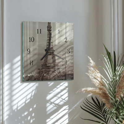 Moderne wanduhr quadratisch Eiffelturm