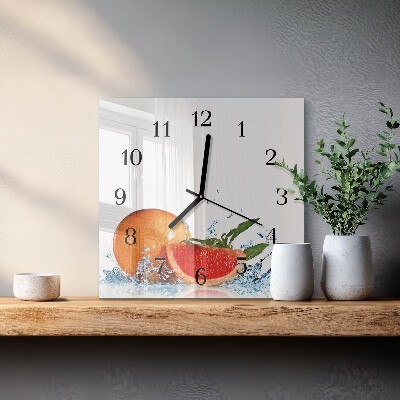 Wanduhr mit motiv quadratisch Grapefruit