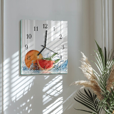 Wanduhr mit motiv quadratisch Grapefruit
