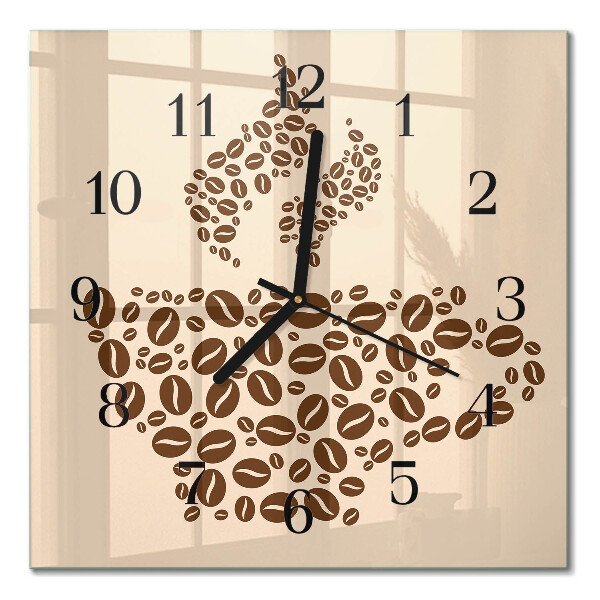 Quadratische wanduhr modern Kaffee