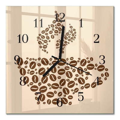 Quadratische wanduhr modern Kaffee